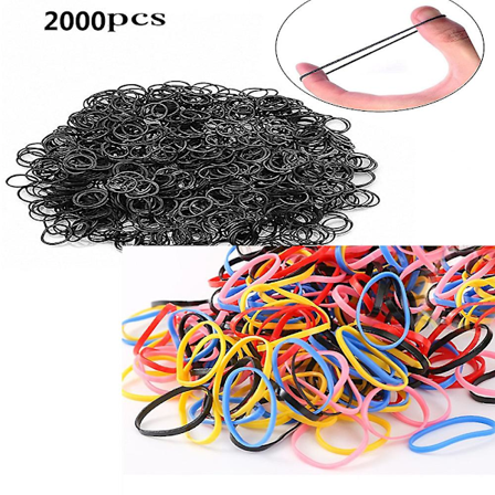 Hiusnauhat pienet kumilenkit Poninhäntä Ei vahingoita hiusnauhoja naisille tytöille, 2 pakkausta (musta/sekoitusväri)