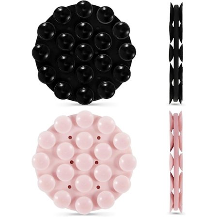 2 st Dubbelsidig Telefon Sugproppsfäste, 70x8,3 mm Rund Silikon Sugkopp