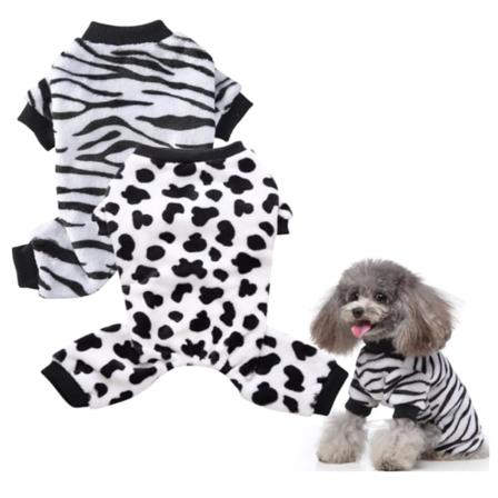 2 stycken blandade husdjurspyjamas för vintern, varma fyrbenta husdjurspyjamas för hundar