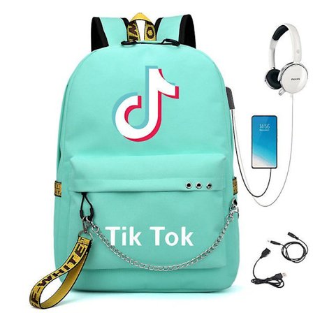 Tiktok Backpack Iron Chain Youth Leisure Large School Bag