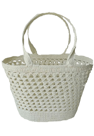 Ceannis Rectangle Crochet Basket Väskor & plånböcker Unisex Vit B55*H30*D21cm