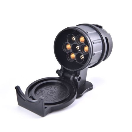 IC 13 till 7-polig Kontaktadapter Släpvagnskontakt 12V Dragkrok Bogsering