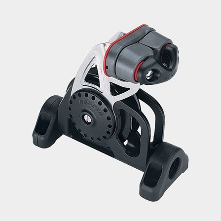 Harken 57mm Ratchamatic Flip-Flop block med skotlås i svart komposit och rostfritt stål för små båtar