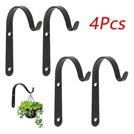 4 stk. Haveplante Vægmonteret Metal Hængebeslag Dekorativ Plantebøjle til Fuglefoderautomater Plantekasser