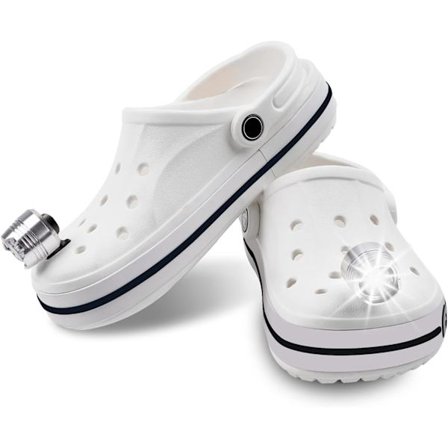 Huvudstrålkastare för Crocs 2 st, lampor ficklampor fäste för Crocs, charm tillbehör för barn vuxna Crocs, träskor strålkastare lampor, Crock Hea