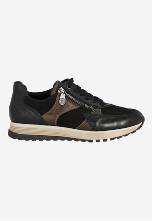 Rieker - Komfortabel sneaker i læder i sort til damer i størrelse 36 - Cellbes