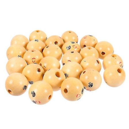 30st Ansikte Lösa Pärlor Smile Face Träpärlor Gör-det-själv smycken Tillbehör