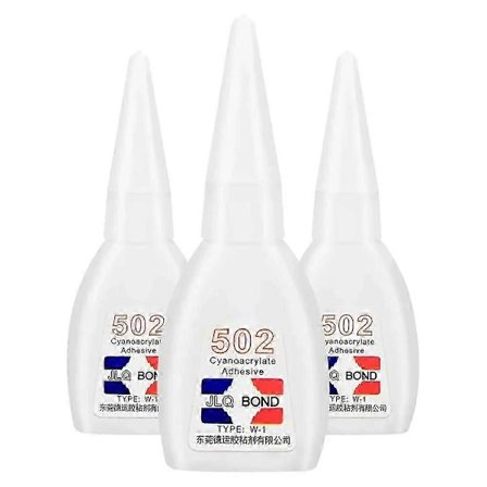 502 Superlim Hurtigtørkende Cyanakrylat Sterkt Lim Hurtigbinding Lær Gummi Metall Kontorrekvisita Hurtiglim