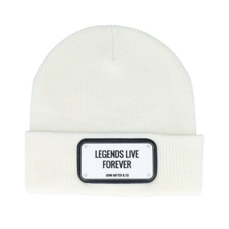 John Hatter & Co - Blanc cuff Bonnet - Rubber Legends Live Forever White Cuff @ Hatstore