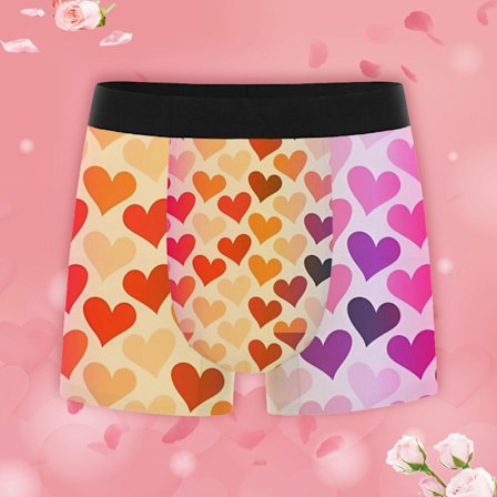 Herlige hjerte-mønstrede herre-trusser, åndbart undertøj, elastiske taljetrusser, fantastisk gave til far på rejser, ferier og familiesammenkomster