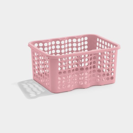 Förvaringskorg i plast Nordiska Plast Rondo, gammelrosa, 285 x 210 x 135 mm, 6 liter