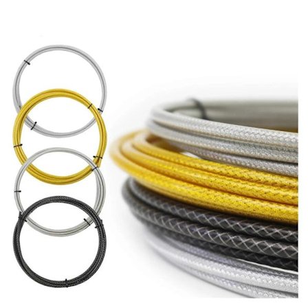 Bremseswire for sykkel, 3 meter, flettet wire, girhus, girskifterline, landevei- og terrengsykkel, sølv (FMY)