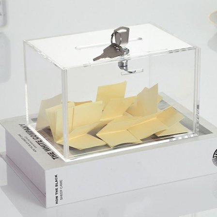 Transparent Innsamlingsboks Forslagboks Med Lås Klageskrin Innsamlingsboks