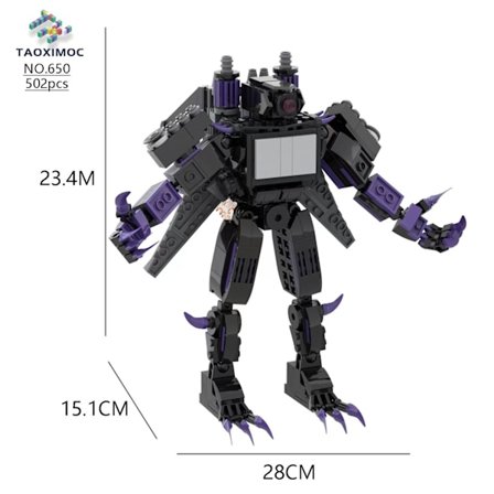 Monitor vs Toilet Man's Building Block Toy Model Handgjord
