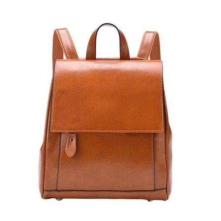 Rygsæk - Ægte læder - Dame - Brun - Europæisk og amerikansk mode - Rejsetaske