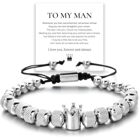 To My Man Armbånd til Mænd, Infinity Læder Flettet Mand Fødselsdagsinspirerende gaver fra kone Jeg elsker dig for evigt og altid håndlavet armbånd C