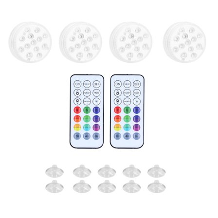 4 kpl LED-upotusvalaisin IP68 16 väriä RGB Vaihtuva magneettinen allasvalaisin RF 21-näppäimen kaukosäätimellä
