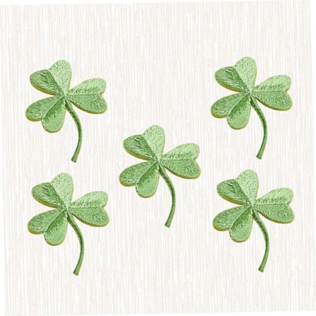 5 stk. firkløver strykejern på lapper mote klistremerker strykejern på kløver F