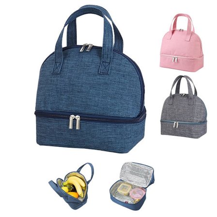 Frokosttaske Isoleret Taske, Lille Sammenfoldelig Køletaske til Arbejde Skole, Picnic Taske til Kvinder, Voksne, Studerende og Børn, B