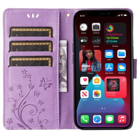 Fjärilsfodral för iPhone med tre kortfack