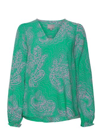 Cupolly Ls Blouse Tops Blouses Long-sleeved Green Culture