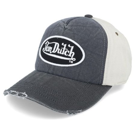 Von Dutch - Blå adjustable Keps - Jack Oval Patch Navy/Black/Beige Adjustable @ Hatstore