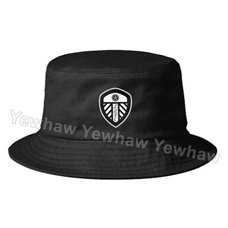 Kunst hvit på svart Leeds United veggpapir bøttehatt (YJD)