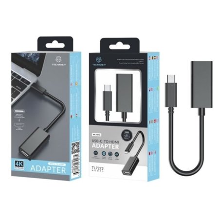 Skarp och Klar Bild med USB-C till HDMI Adapter - 4K & 2K i Svart