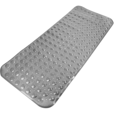 Liukumaton kylpymatto - 100 x 41 cm suihkumatto - Liukumaton kylpymatto senioreille ja lapsille - Harmaa