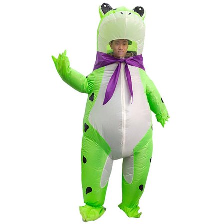 Oppustelig tågedragt til voksne og børn, oppustelig udklædningsdragt til cosplay-fest, Fantasia-festdragt grøn