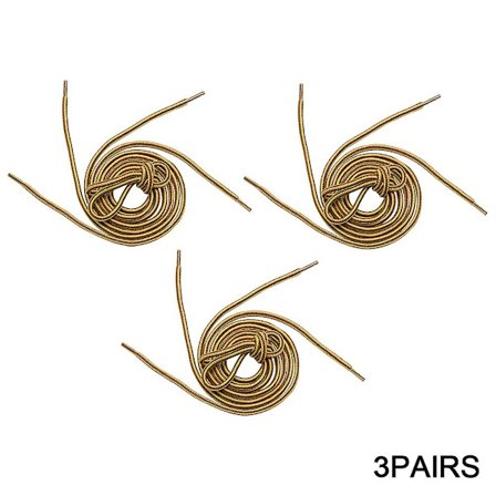 3 par bruna och gula kängsnören, runda, universella, starka och slitstarka för vandring och arbete