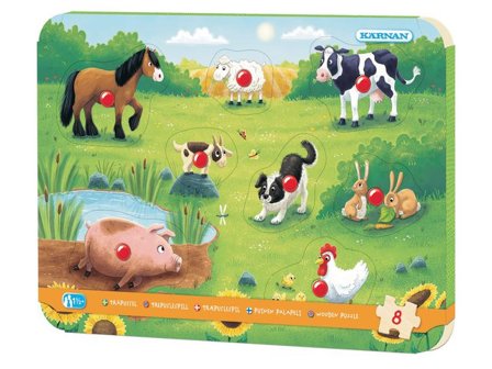 Pussel bondgårdstema, 8 bitar - Lyreco - Skola och förskola - Lekmaterial - Pussel - Knoppussel
