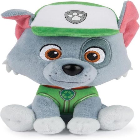 PAW Patrol Rocky i sin Signatur Återvinningsuniform Plyschleksak, Mjukdjur för Barn från 1 År och Uppåt, 15 cm