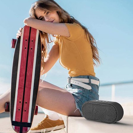 Bärbar högtalare Bluetooth-högtalare Bluetooth 5.0 Även TFCard, AUX-kabel, USB-minne(Svart)