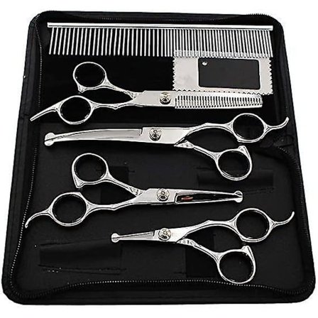 Hundefrisørssaks Sæt til Hunde og Katte, 5 stk Rustfrit Stål