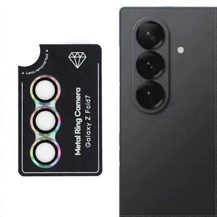For Samsung Galaxy Z Fold7 5G Kameralinsebeskyttelsessett Elektroplettering Metall+Herdet Glass