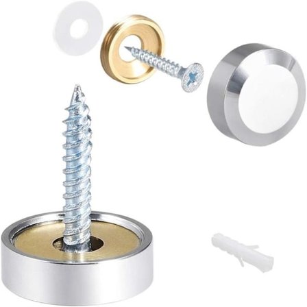 8 st Dekorativa Spegelskruvar med Lock 18MM