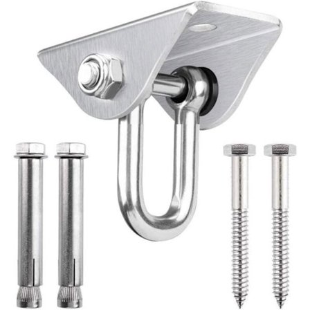 360° Roterende Takfeste i Rustfritt Stål for Tre, Betong, Hengekøye, Verandastol, Huske, Yoga og Mer 4