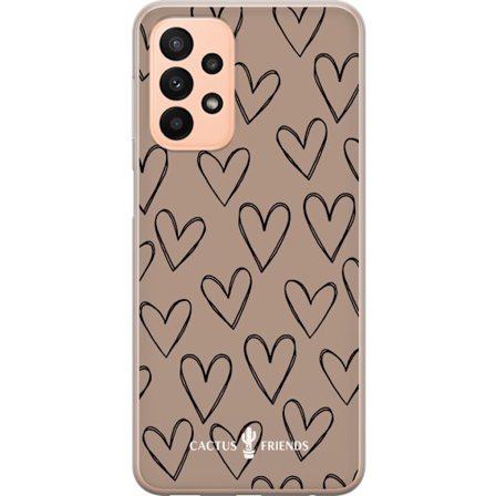 Yhteensopiva Puhelinkuori Samsung Galaxy A23 5G Cactus and Friends - Earthy Sketch Hearts