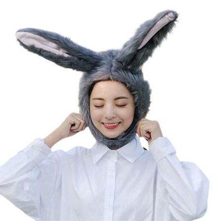 Pehmoinen päähine Pehmeä Ihana Pitkät Korvat Pupu Hattu Säädettävä Pukeutua Pää Kattaa Sarjakuva Eläin Päähine Cosplay Puku Valokuva Rekvisiitta(Kani)