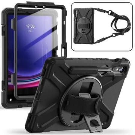 Samsung Galaxy Tab S9 FE/S9 Heavy Duty 360 Skal med Handrem... Svart
