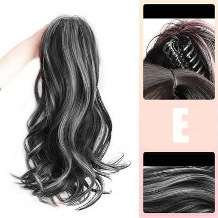 Synteettinen pitkä aaltoileva poninhäntä Kohokohdat poninhäntähiuslisäkkeet E E