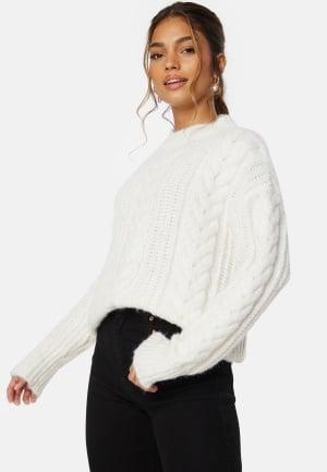 ONLY Lola LS Oneck Knit L Cloud Dancer Neulepuserot Dam
