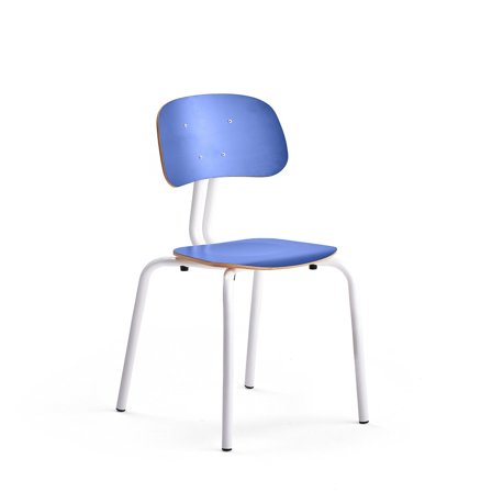 Klassenzimmerstuhl YNGVE, 4 Beine, weiß, midnight blue, H 460 mm
