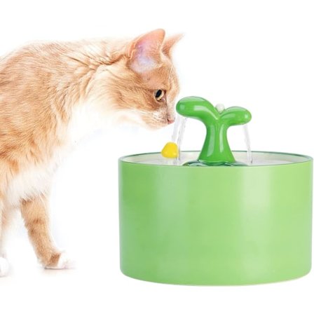 Kattvattenfontän i keramik, 1,5 l husdjursfontän hundvattenautomat, inomhus automatisk husdjursdrickvattenbehållare, kattfontäner för katter med