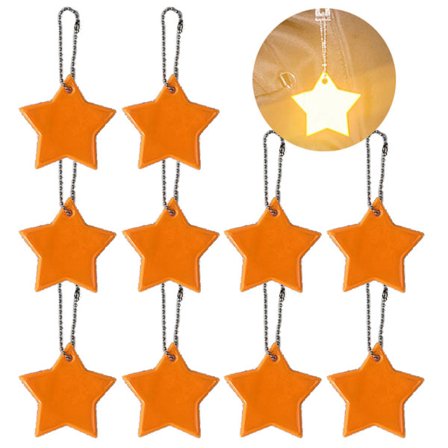 Stilfulde reflekterende stjerner til Nøglering 10 Stk/Sæt Børnesikkerhedsreflekser Nøglering Bil til Nøglering Dekoration til Rygsække S