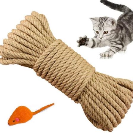 Sisalreb, Naturlig Sisalreb til Katte, Naturlig Sisalreb Kradsetræ Tilbehør, KLB