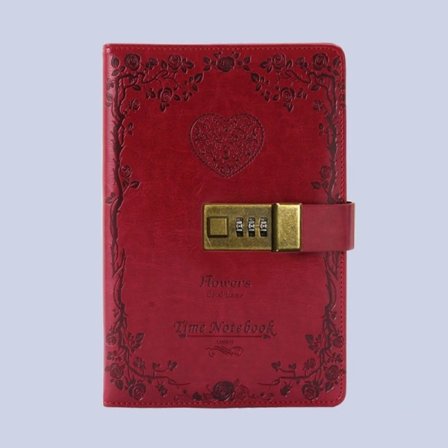 Dagbok med lås för flickor - Läderlösenordslåsande journal Söta hemliga dagböcker Anteckningsbok med A5 Claret A5 Claret