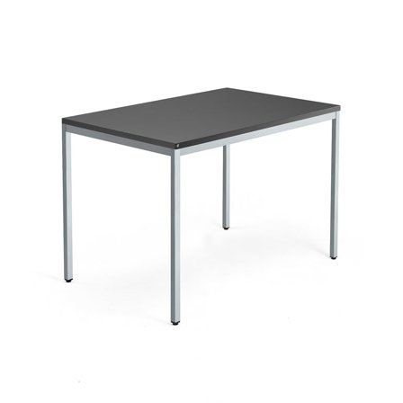 Desk QBUS, 1200x800 mm, 4-leg frame, silver frame, black