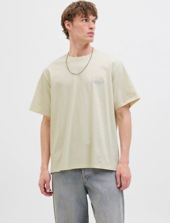 Jack & Jones Jorhydra Photo Tee Ss Crew Neck - Cream - L